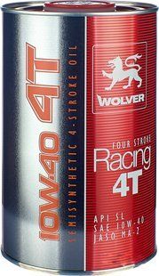 Масло для 4-х тактних двигунів WOLVER FOUR STROKE RACING 4T SAE 10W-40 API SL, JASO MA-2 каністра 71032-138 фото
