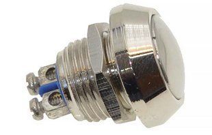 Кнопка антивандальная d18mm різьблення 12mm h17mm 2 контакти під гвинт 00798-502 фото