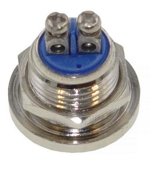 Кнопка антивандальная d18mm різьблення 12mm h17mm 2 контакти під гвинт 00798-502 фото