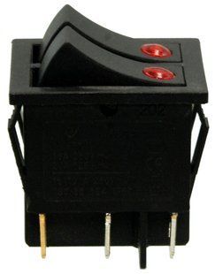 Тумблер двойной 2 положения 6 контактов светодиод 25*31mm 15A 31174-266 фото