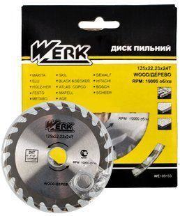 Пильний диск по дереву Werk 115X22.23, 24 зуб. - 1 шт 981888-022 фото