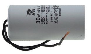 Конденсатор JYUL CBB-60 30мкф - 450 VAC дроту(45*96 mm) 64521-098 фото