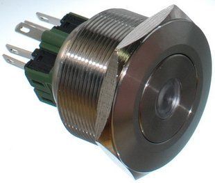 Кнопка антивандальная d34mm різьблення 30mm h34mm 2 положення 6 контактів індикація 77113-586 фото