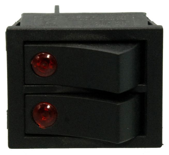 Тумблер двойной 2 положения 6 контактов светодиод 25*31mm 15A 31174-266 фото