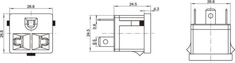 Разъем (гнездо) сетевое 3 контакта 59575-655 фото