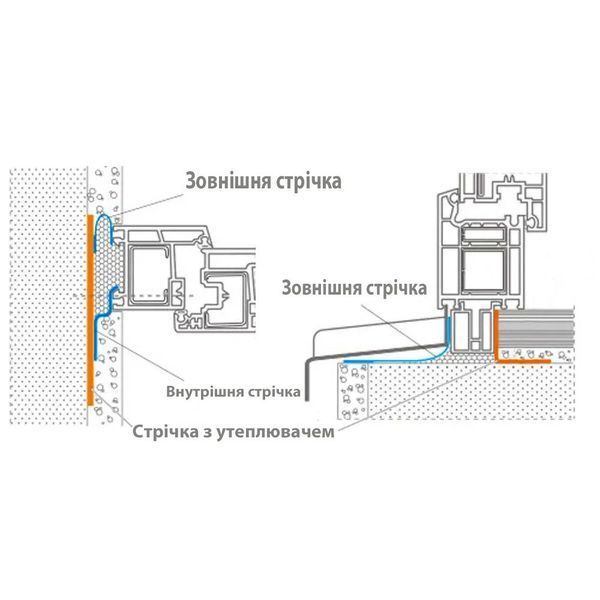 Герметизуюча стрічка СТК для монтажу вікон зовнішня 150 мм х 12 м S 63329 фото