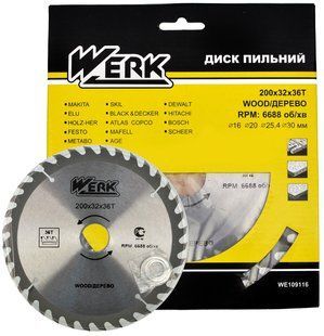 Пильний диск по дереву Werk 200X32, 36 зуб. - 1 шт 81594-039 фото
