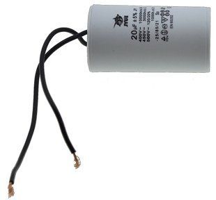 Конденсатор JYUL CBB-60 20мкф - 400 VAC дроту(40*72 mm) 64519-096 фото