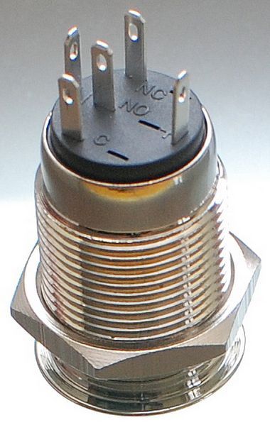 Кнопка антивандальная d18mm резьба 16mm h28mm 5 контактов индикация 70527-524 фото