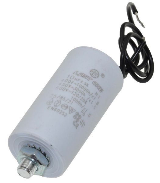 Конденсатор Last One 10 мкф дроту + гвинт HY10 CBB-60L (30*60 мм) 33666-318 фото