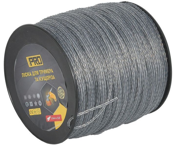 Волосінь косильна спіраль d3 мм 5 LB (370 м) кручений квадрат із кордом 037151-589 фото