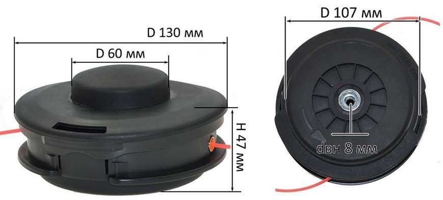 Шпуля триммера Oleo-Mac d130 резьба d8х1,25 мм 250996-163 фото