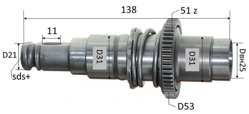 Ствол перфоратора Makita 2470 в зборі аналог 158574-6 70867-035 фото