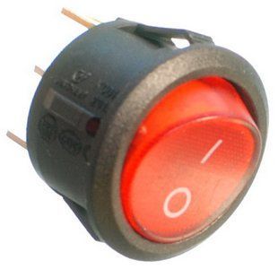 Тумблер круглый 2 положения 3 контакта с подсветкой d23 mm 00965-670 фото