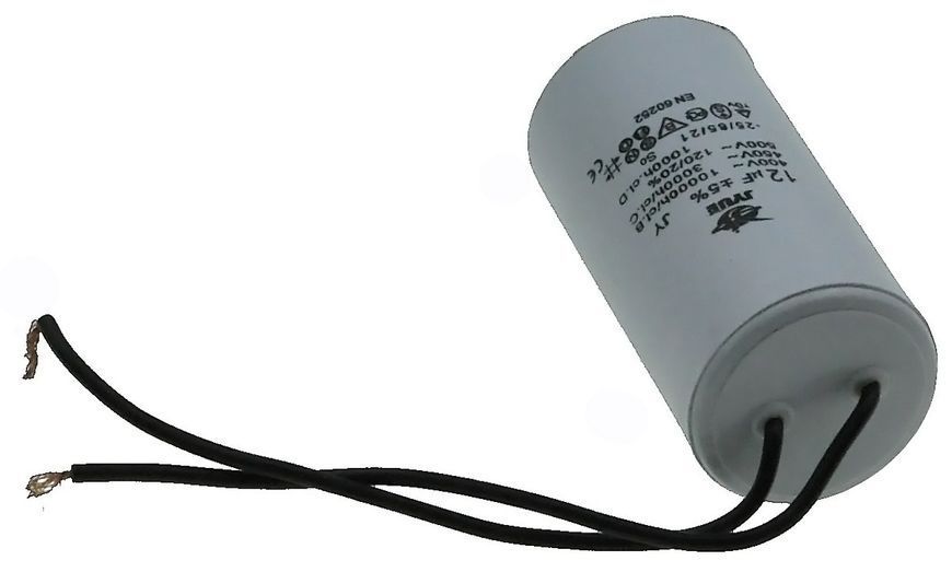 Конденсатор JYUL CBB-60L 12мкф - 450 VAC болт + дроту(35*68 mm) 64579-156 фото