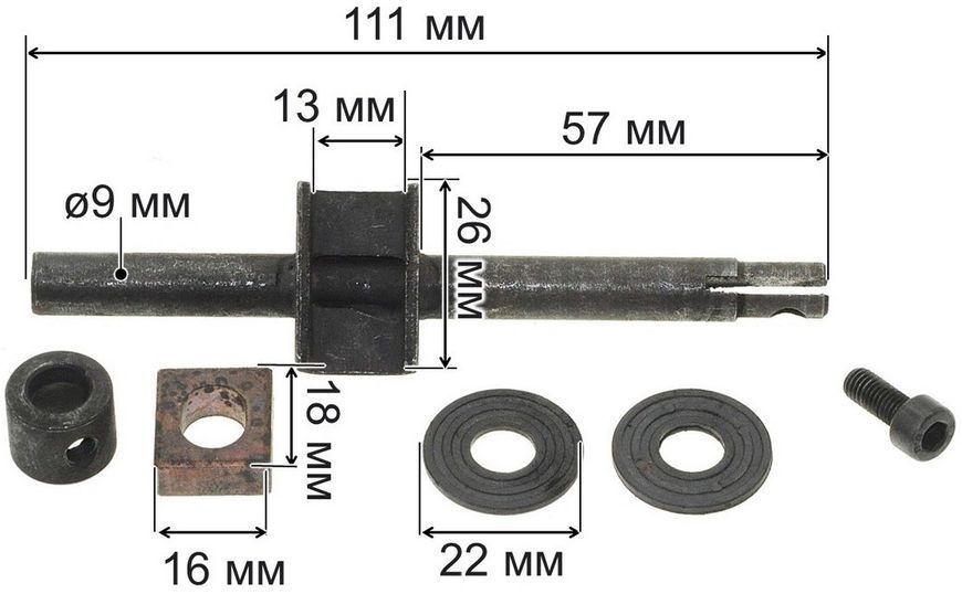 Шток лобзика D9 L111 рюмка 26*13 мм 11754-009 фото
