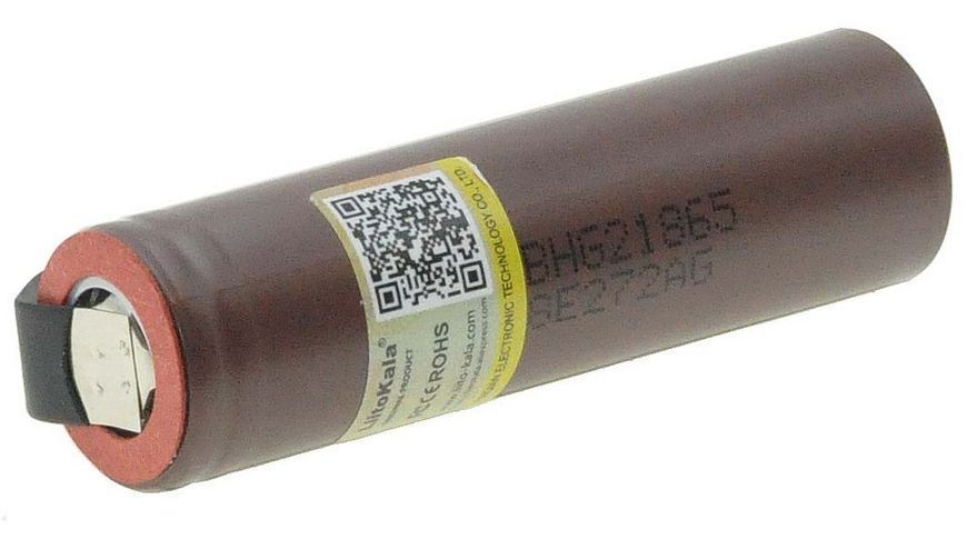 Акумулятор Li-Ion LiitoKala 18650 3.7V 3000mAh (HG2-N) d18 h65 клеми 15А оригiнал 90433-565 фото