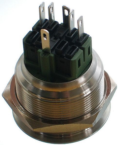 Кнопка антивандальна d32mm різь 28mm h34mm 2 положення 6 контактів індикація 81699-580 фото