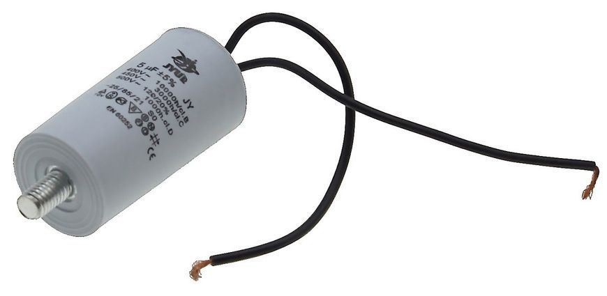 Конденсатор JYUL CBB-60L 5мкф - 450 VAC болт + дроту(30*59 mm) 64575-152 фото