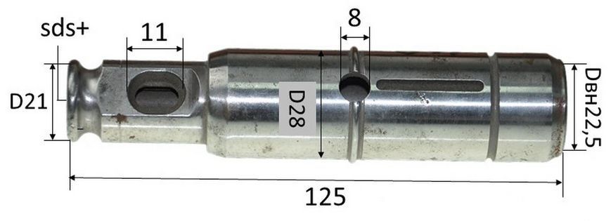 Ствол перфоратора DeWalt DW566 d22*28 L125 59740-119 фото