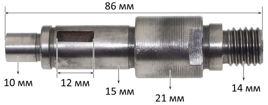 Вал болгарки Stern 230M d10*15 L86 69596-025 фото