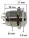 Кнопка антивандальная d18mm резьба 16mm h20mm 4 контакта индикация 80499-534 фото 2