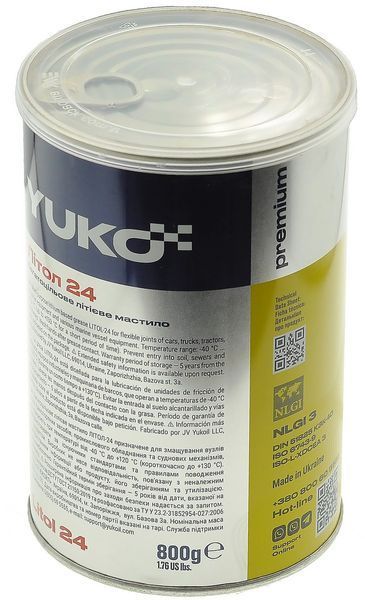 Мастило YUKO Літол-24 0,8 кг банка 1 л Жіночий 87885-121 фото