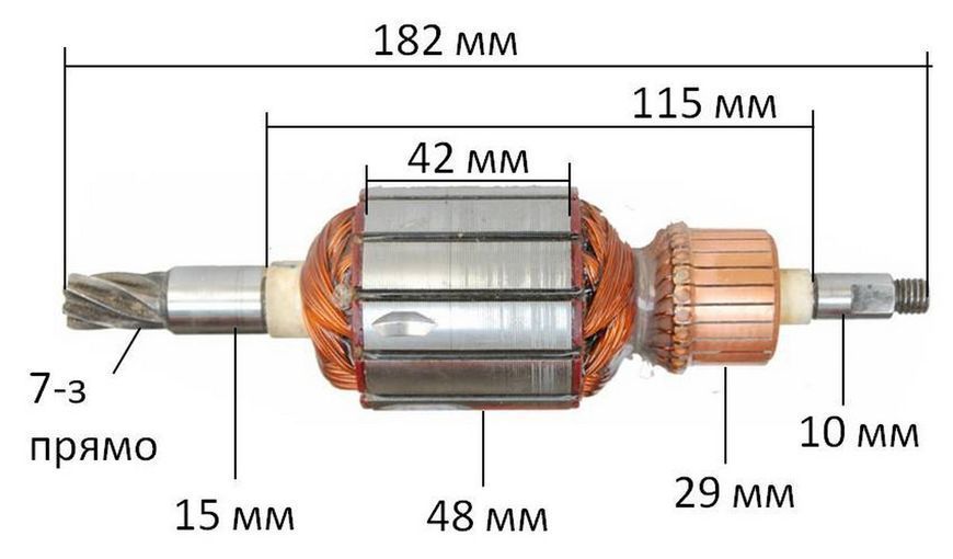 Якорь отбойный молоток HILTI TE 804, TE 805, TP 800 (182*48 7-з /право) 26397-0, 13807-3 26736-353 фото