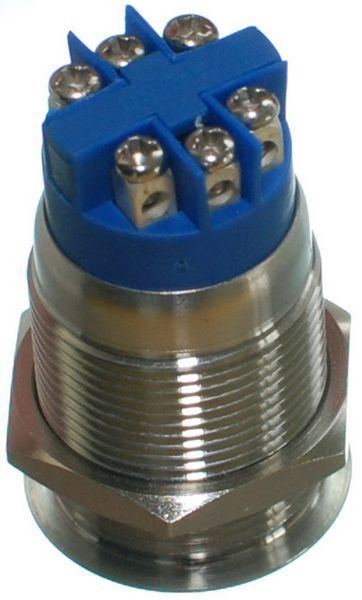 Кнопка антивандальная d22mm резьба 19mm h36mm 6 контактов под винт индикация 78820-559 фото