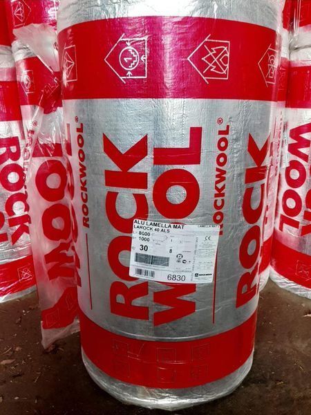 Утеплювач базальтовий для труб і димоходів Rockwool Alu lamella mat 30 мм уб019 фото