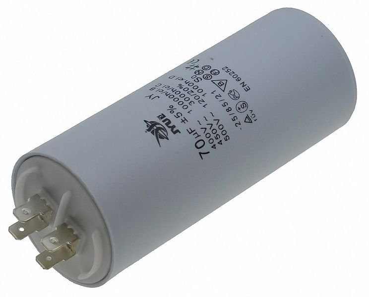 Конденсатор JYUL CBB-60H 70мкф - 450 VAC клеммы (50*120 mm) 64562-139 фото