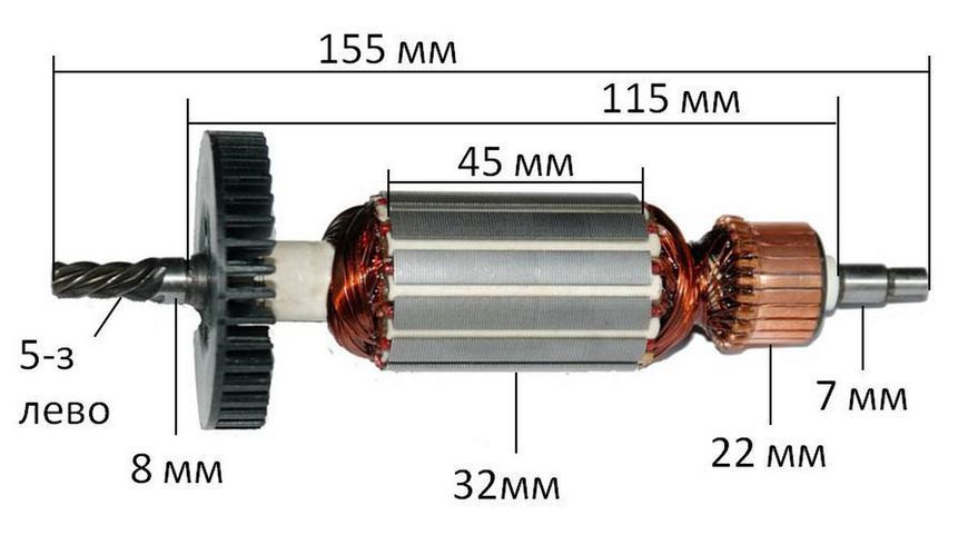 Якір лобзика Makita 4305 CT (155*32 5-з/вліво) аналог 517398-3 26834-450 фото