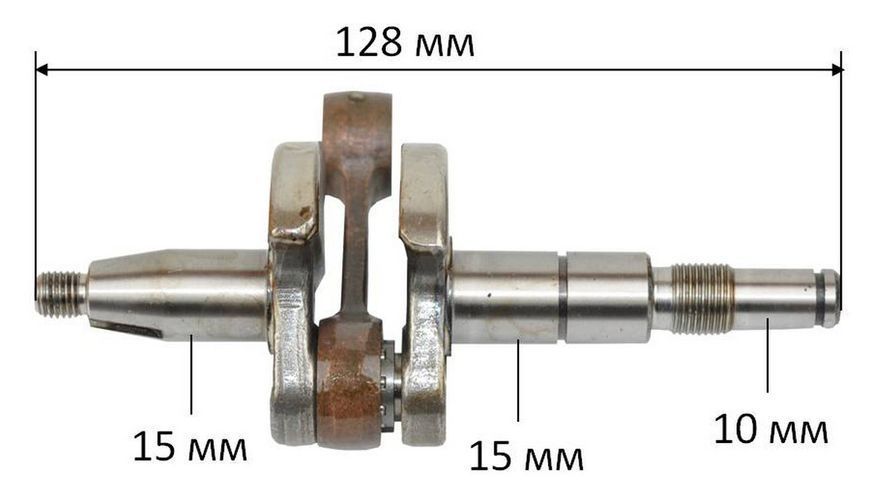 Коленвал бензопилы VJ Parts для St MS-180 L128 посадки d15 палец 10мм 11320300402 531906-009 фото