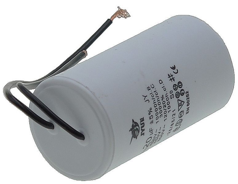 Конденсатор JYUL CBB-60L 20мкф - 450 VAC болт + дроту(40*70 mm) 64583-160 фото
