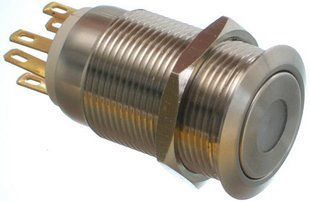 Кнопка антивандальная d22mm резьба 19mm h33mm 2 положения 6 контактов индикация 85451-557 фото