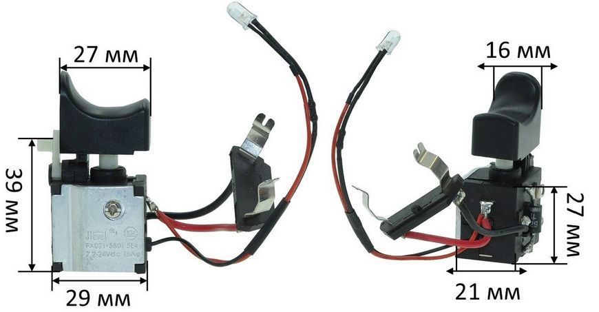 Кнопка шуруповерта Зенит ЗША-12 Li-ion/Титан ПДША 12Л/ ижмаш 30898-223 фото