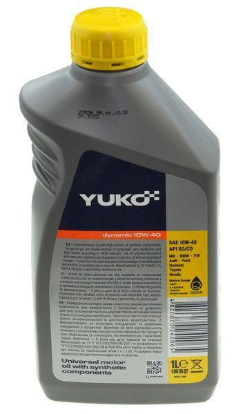 Масло YUKO DYNAMIC 10W-40 SAE API SG/CD 1л 45312-275 фото