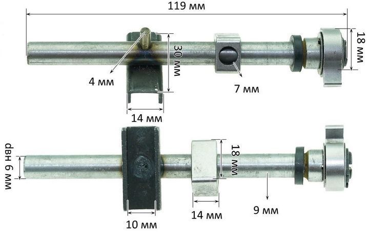 Шток лобзика D9 L119 рюмка 30*10 мм 11829-085 фото