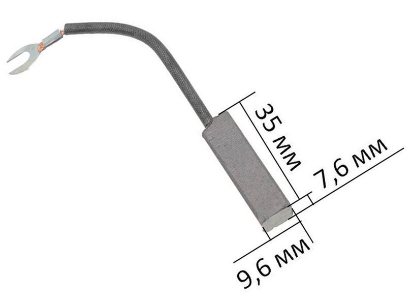 Щітка міднографітова 7,6х9,6х35 вихід зверху клема (1 шт) 135126-747 фото