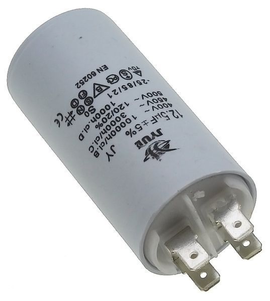 Конденсатор JYUL CBB-60H 12,5мкф &mdash; 450 VAC клеми (34*68 mm) 64548-125 фото