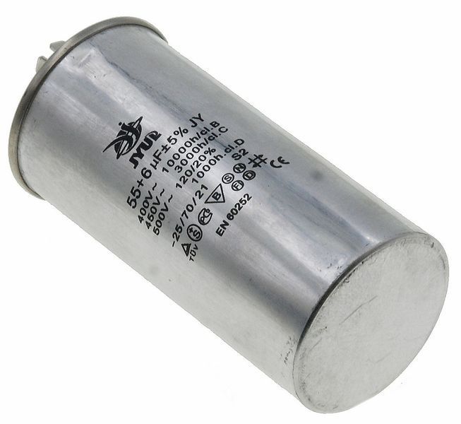 Конденсатор JYUL CBB-65 55+6мкф - 450 VAC алюминий (55*107 mm) 44626-279 фото