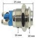 Кнопка антивандальная d18mm різьблення 16mm h25mm 2 контакти під гвинт 00816-520 фото 2