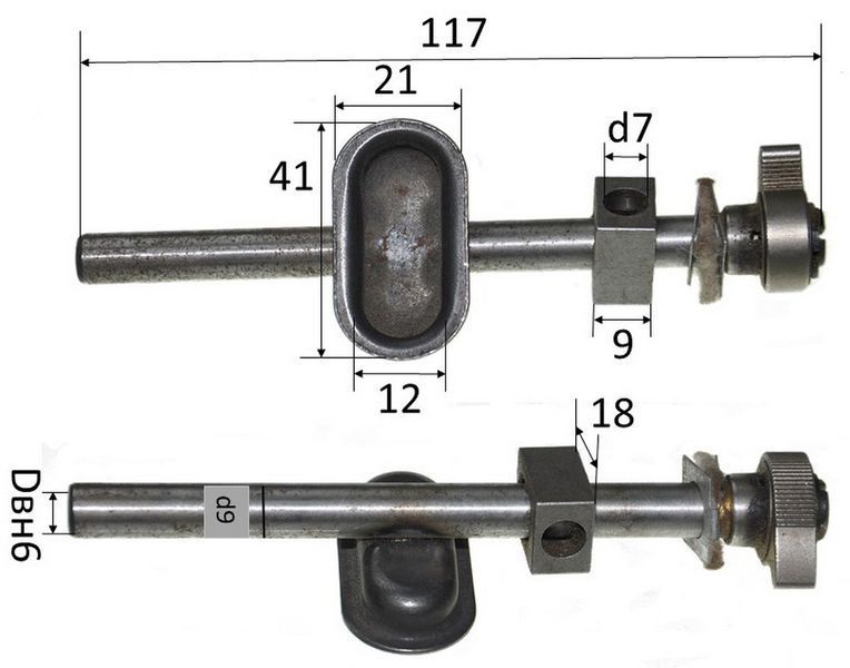 Шток лобзика D9 L117 рюмка 32*12 мм 11746-001 фото