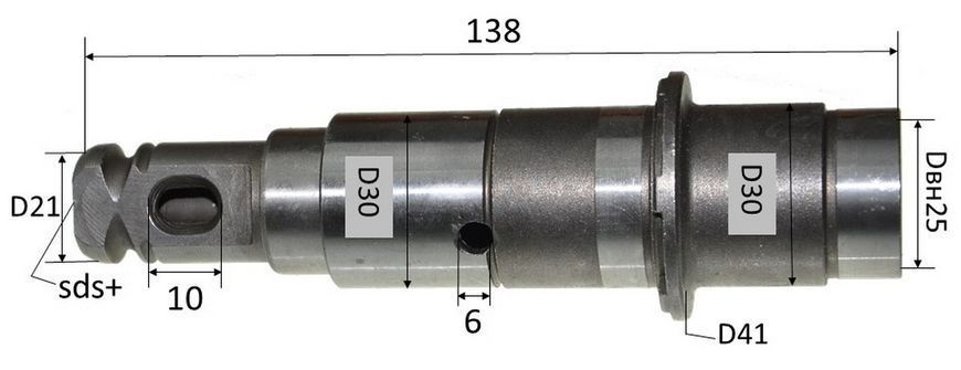 Ствол перфоратора Makita 2450 голый 153365-0 70835-003 фото