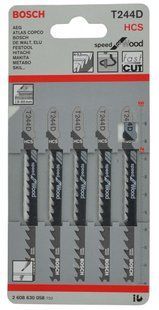 Пилка Bosch T244D 5шт по дереву 2608630058 44480-032 фото