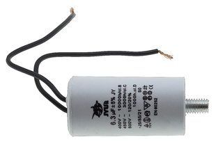 Конденсатор JYUL CBB-60L 6,3мкф &mdash; 450 VAC болт + дроти (30*59 mm) 85797-241 фото