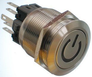 Кнопка антивандальная d28mm резьба 25mm h34mm 6 контактов индикация 74110-576 фото