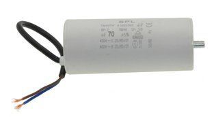 Конденсатор JYUL CBB-60L 70мкф - 450 VAC болт + дроту(50*120 mm) 64592-169 фото