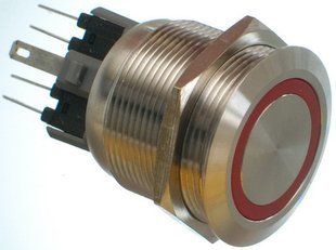 Кнопка антивандальная d28mm різьблення 25mm h34mm 6 контактів індикація 61791-574 фото