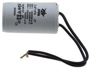 Конденсатор JYUL CBB-60 3мкф - 450 VAC дроту(30*53 mm) 64502-079 фото